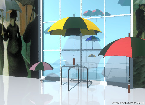 WordsEye Picture:
Umbrella world.